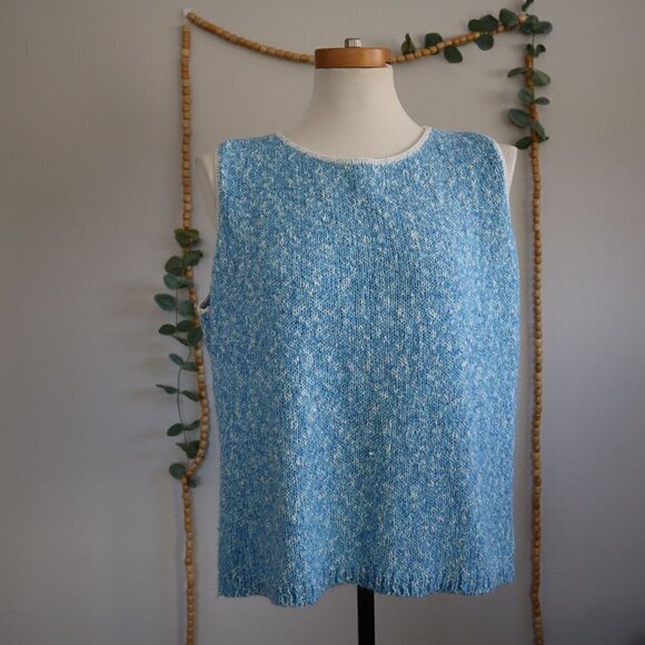 Chelsea Studio Blue and White Layering Sweater Vest Size XL - Picture 1 of 6